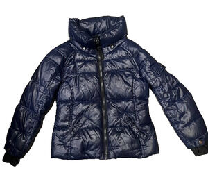 S13 New York Navy Blue Full Zip Quilted Puffer down Jacket Size 5-6 yrs A010102